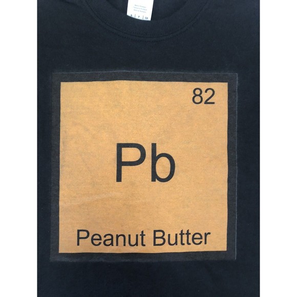 Gildan Adult Small Peanut Butter Pb Element T-Shirt Black Chemistry - Picture 2 of 6